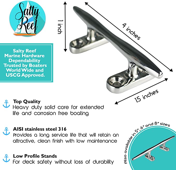 Heavy Duty Polished Deck Cleats